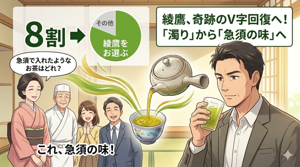 緑茶 綾鷹のV字回復