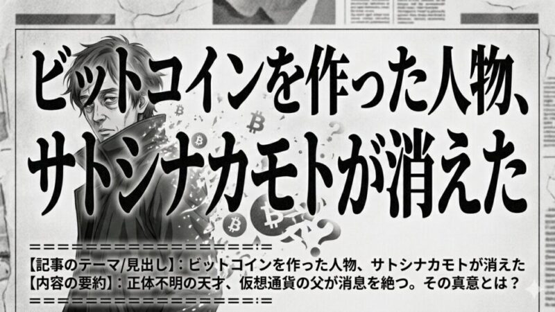 ビットコインを作った人物は、なぜ姿を消したのか。「サトシ・ナカモト」という世界最大の謎。 