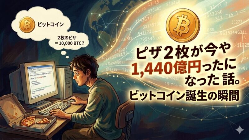 ピザ2枚が今や1,440億円になった話。ビットコイン誕生の瞬間を知っていますか？ 