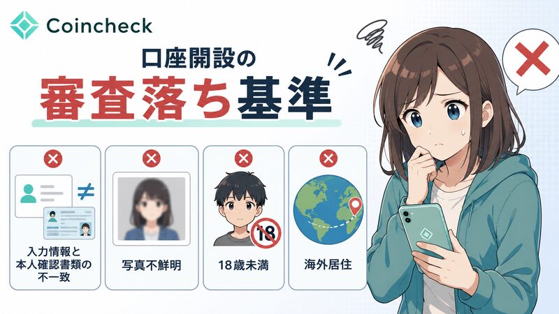 Coincheck口座開設 審査落ち