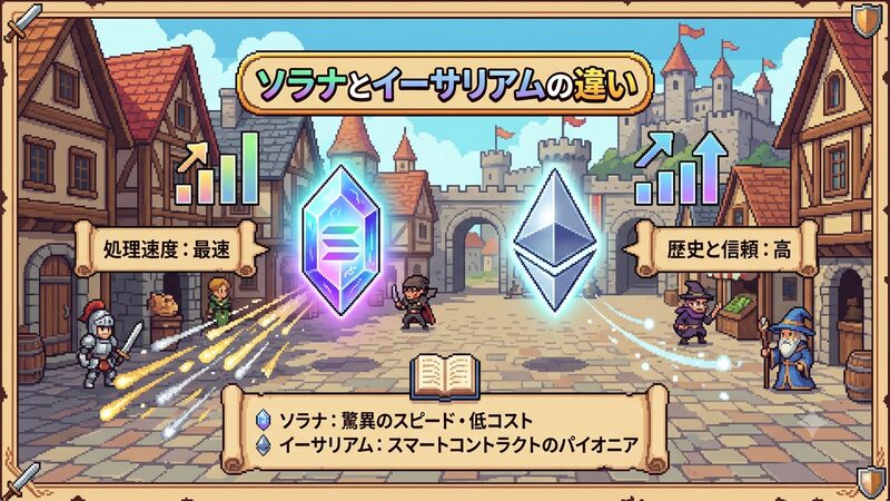 取引手数料が桁違いに安い？ソラナとイーサリアムの違いをわかりやすく解説 