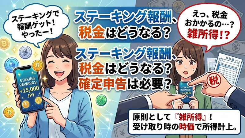 ステーキングの報酬の税金は?