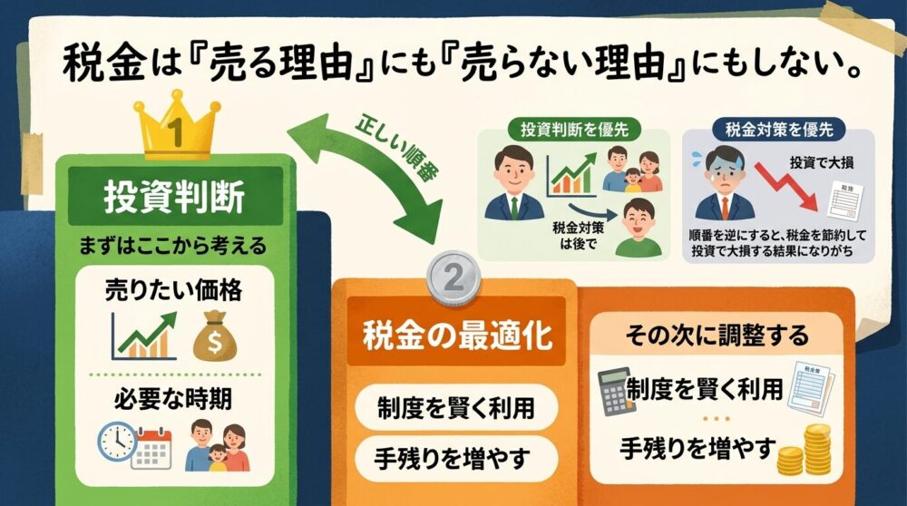 税金だけを見て、暗号資産の売る売らないの理由にしない。