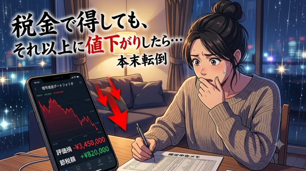 税金にこだわりすぎて、暗号資産価格が下がってしまっては本末転倒