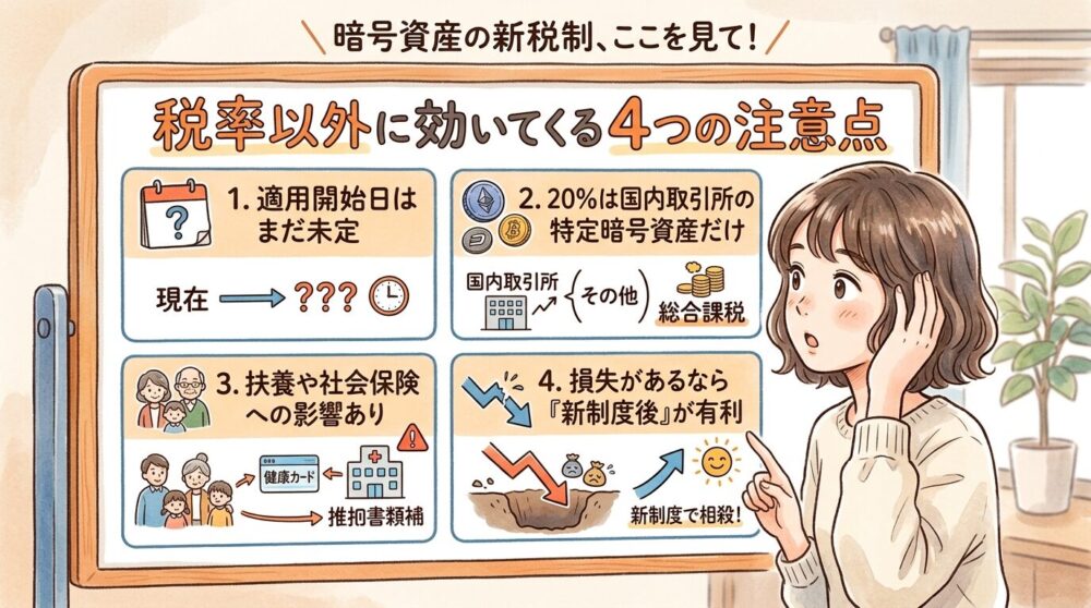 暗号資産の税率以外で効く4つの注意点