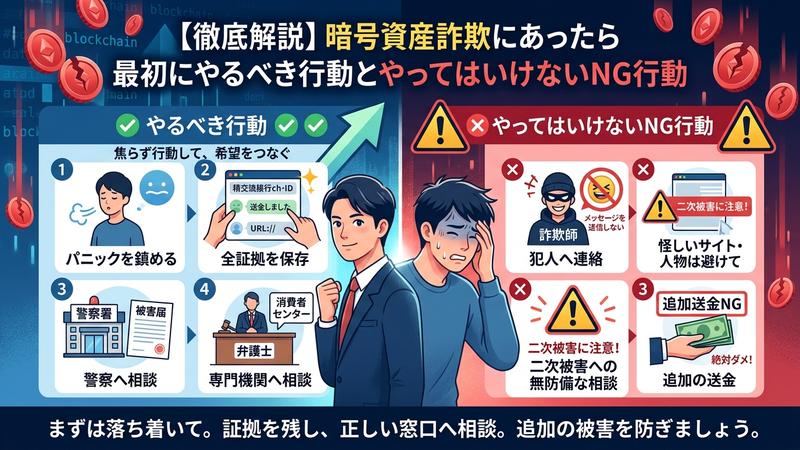 暗号資産詐欺にあったら最初にやるべき行動とやってはいけないNG行動 